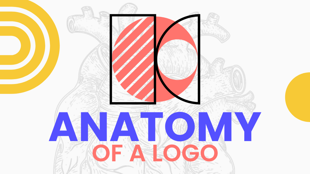 Sally Da Costa's logo over a heart diagram with the title: 'Anatomy of a Logo.'
